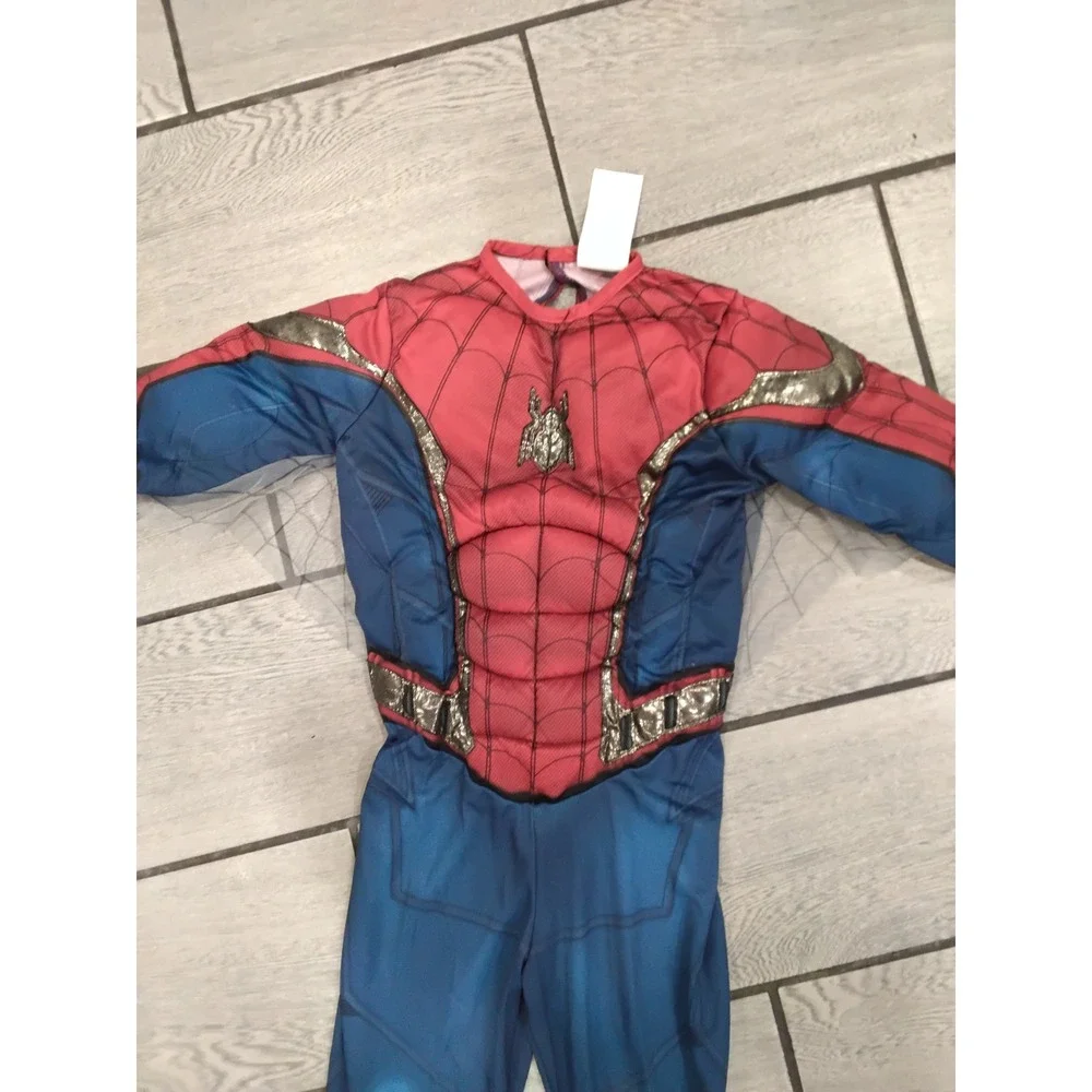 Marvel Spider-Man Far From Home Padded Muscle Costume Kids Small Red Blue Suit - Picture 3 of 7